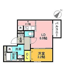 月光矢野西 1LDKの間取図画像