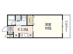 JRBハイツ矢野1番館 1Kの間取図画像