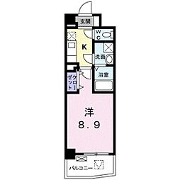 Bright西原駅前 1Kの間取図画像