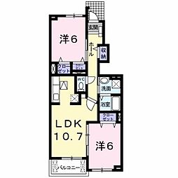 ベルソレイユ 2LDKの間取図画像