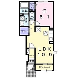 ハレラキA 1LDKの間取図画像
