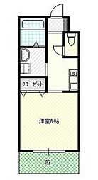 ハイツウエムラ 1Kの間取図画像