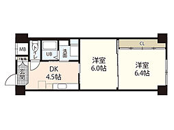 ジェームスプラザ 2DKの間取図画像