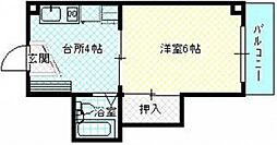 ミドリビル 1Kの間取図画像