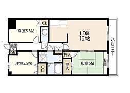 メープルヒル高林 3LDKの間取図画像