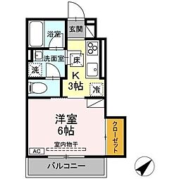 メゾン・ド・マイ 1Kの間取図画像