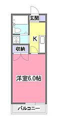 メゾン・ド・エトランゼ 1Kの間取図画像