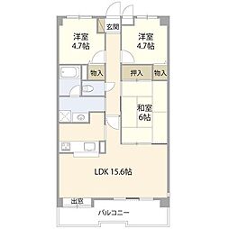 サンフィールド 3LDKの間取図画像