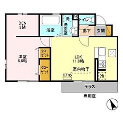 未来樹参 1SLDKの間取図画像