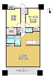 アルファスマート神辺 1SLDKの間取図画像