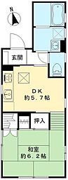 グリーングラス北新宿 101号室 1階1DKの間取り