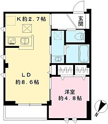 Ｂｌａｎ　ｃｕｂｅ　戸越公園 101号室 1階1LDKの間取り