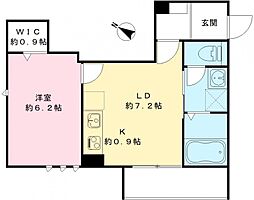 カームコートK 1LDKの間取図画像