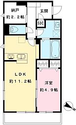 GrandTortueDeux 1SLDKの間取図画像