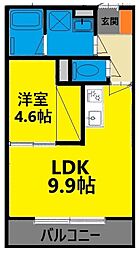 JR総武本線 物井駅 徒歩11分の賃貸アパート 1階1LDKの間取り