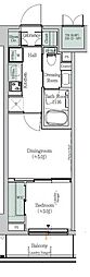 ONEROOFResidence木場West 1DKの間取図画像