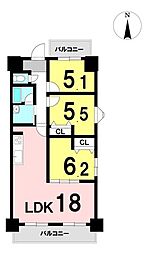 サンルモン新大宮 3LDKの間取図画像