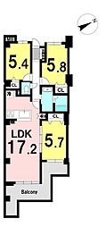 フローレスタ学園前 3LDKの間取図画像