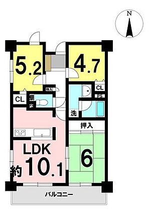 3LDKの間取...