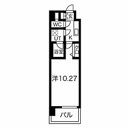 RESIDENCIAIMAIKE 1Kの間取図画像