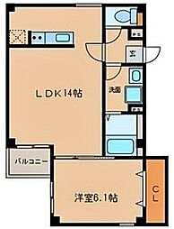 グランレーヴ金山 1LDKの間取図画像
