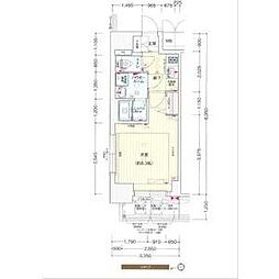 プレサンス池下トレス 1Kの間取図画像