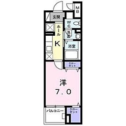 GlanzHorita 1Kの間取図画像