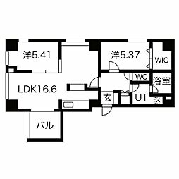 C.P.pure隼人町 2LDKの間取図画像