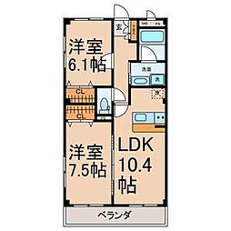 グランハートM 2LDKの間取図画像
