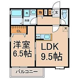 クラージュ吹上 1LDKの間取図画像