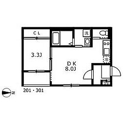 ハーモニーテラス城東町II 2階
