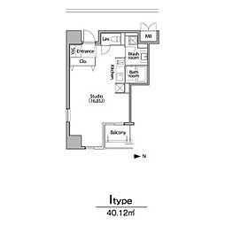 グランアベニュー栄 ワンルームの間取図画像
