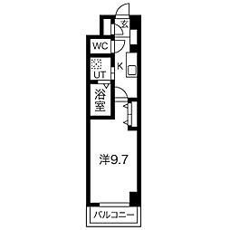 スマイルシティーM 1Kの間取図画像