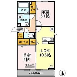 リマーニ池下 2LDKの間取図画像
