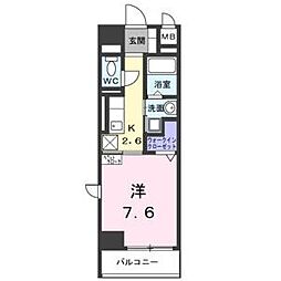 ホワイトメゾン新栄 1Kの間取図画像