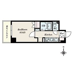 HillsFudoh 1Kの間取図画像