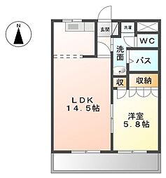 シトラスユノス 1LDKの間取図画像
