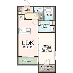 アルカンシエル泉 1LDKの間取図画像