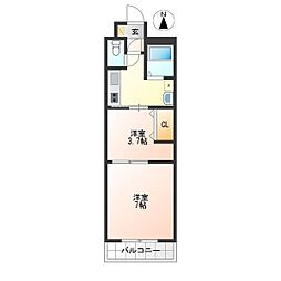 シティサンフラワー 2Kの間取図画像