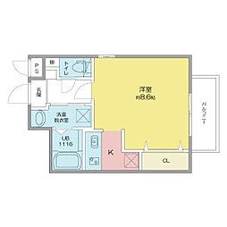 Cherim黒川志賀町 ワンルームの間取図画像
