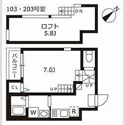 ハーモニーテラス千種 1SKの間取図画像