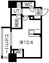 ハーモニーレジデンス名古屋EAST ワンルームの間取図画像