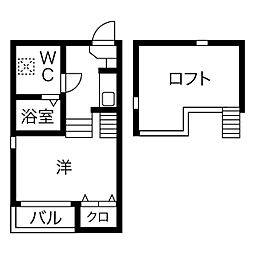 ルラーシュ瑞穂 1SKの間取図画像