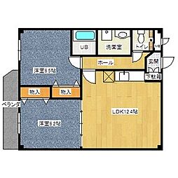 ル・クラージュ 2LDKの間取図画像
