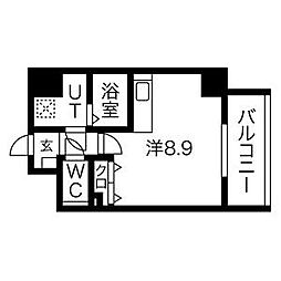 HaleinecourtAratamabashi ワンルームの間取図画像