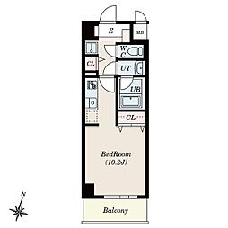 ノヴェル新栄 ワンルームの間取図画像