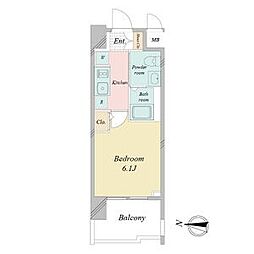 LiveCasaHORITA 1Kの間取図画像