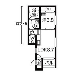 ハーモニーテラスエルカーサ千種 1LDKの間取図画像