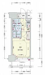 プレサンス桜通ザ・タイムズ 1Kの間取図画像