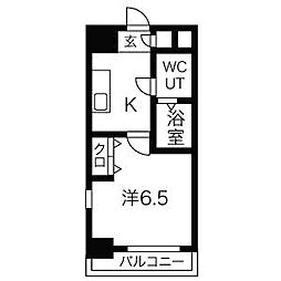 パルティーダ 1Kの間取図画像